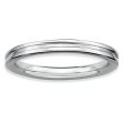 2.25mm Stackable Sterling Silver Grooved Band Online now