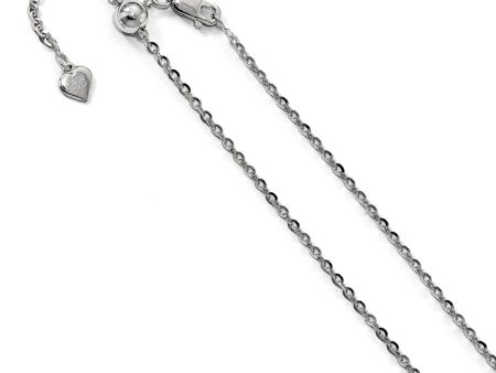 2mm Sterling Silver Adjustable Solid Cable Chain Necklace Hot on Sale