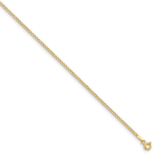 1.8mm 14k Yellow Gold Hollow Curb Chain Necklace Online