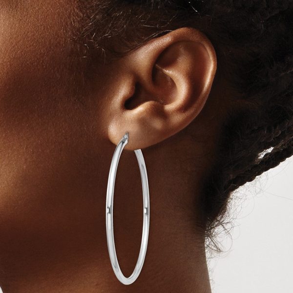 2.5mm, Sterling Silver, Classic Round Hoop Earrings - 55mm (2 1 8 In.) Supply