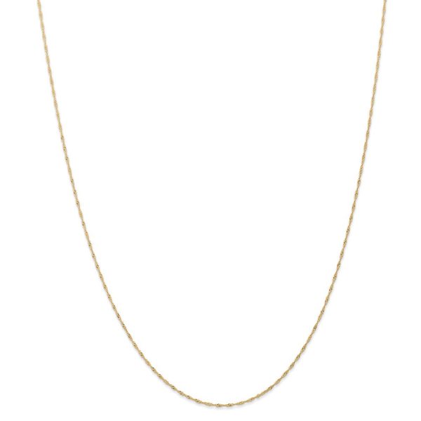 1mm, 14k Yellow Gold, Singapore Chain Necklace For Cheap