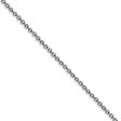 1.6mm, 14k White Gold Solid Link Cable Chain Necklace For Cheap