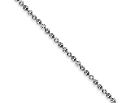 1.6mm, 14k White Gold Solid Link Cable Chain Necklace For Cheap