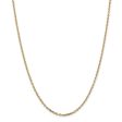 2.2mm, 14k Yellow Gold Diamond Cut Solid Cable Chain Necklace Fashion