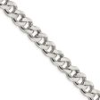 Men s 9mm, Sterling Silver Solid Flat Curb Chain Necklace Online