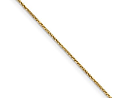 0.95mm, 14k Yellow Gold, Diamond Cut Cable Chain Necklace For Discount