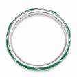 2.5mm Sterling Silver Stackable Expressions Green Enamel Band Discount