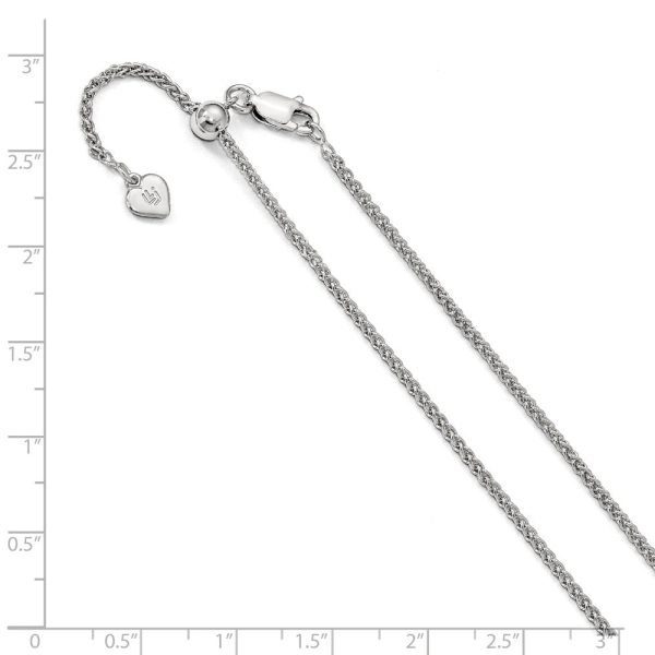 1.6mm Sterling Silver Adjustable Spiga Chain Necklace Sale