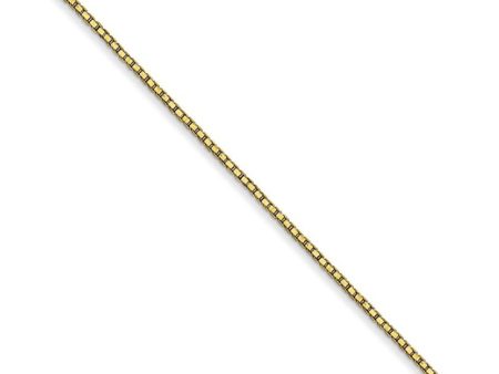 0.9mm, 10k Yellow Gold, Box Chain Necklace Fashion