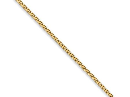 1.5mm 14k Yellow Gold Diamond Cut Round Wheat Chain Necklace on Sale