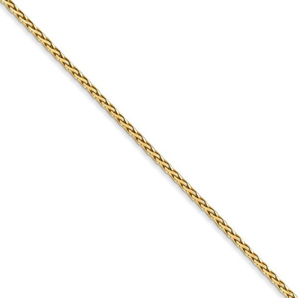 1.5mm 14k Yellow Gold Diamond Cut Round Wheat Chain Necklace on Sale