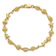 14k Yellow Gold Seashell and Starfish Theme Bracelet - 7.25 Inch Hot on Sale