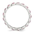 2.5mm Rhodium Sterling Silver Stackable Cr. Pink Sapphire Twist Band Fashion