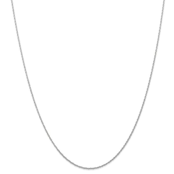 0.7mm 10k White Gold Solid Cable Rope Chain Necklace Hot on Sale