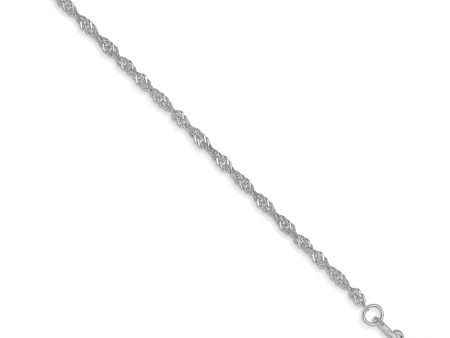 1.4mm, 14k White Gold, Singapore Chain Anklet or Bracelet on Sale