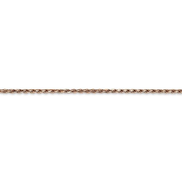 1.8mm, 14k Rose Gold, Diamond Cut Solid Rope Chain Anklet or Bracelet For Sale