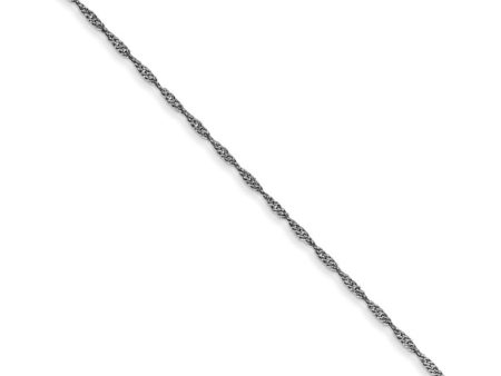 1mm, 14k White Gold Diamond Cut Singapore Chain Necklace For Discount