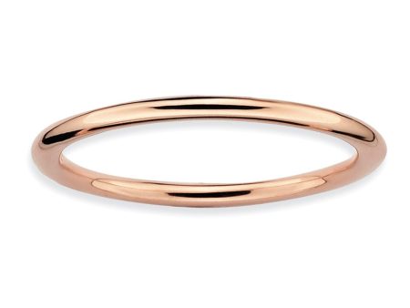 1mm 14k Rose Gold Plate Sterling Silver Stackable Elegant Band Sale