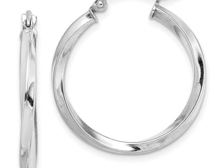 2.5mm Sterling Silver, Twisted Round Hoop Earrings, 25mm (1 In) Online Sale