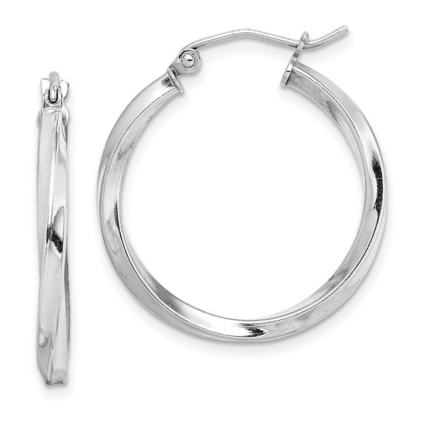 2.5mm Sterling Silver, Twisted Round Hoop Earrings, 25mm (1 In) Online Sale