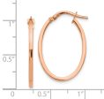 1.5mm Square Tube Oval Hoop Earrings in 14k Rose Gold, 26mm (1 Inch) For Discount