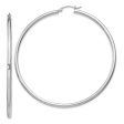 2.5mm Sterling Silver, X-Large Round Hoop Earrings, 65mm (2 1 2 In) Fashion