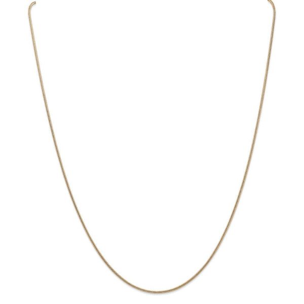 1.2mm 14k Yellow Gold Round Snake Chain Necklace Supply