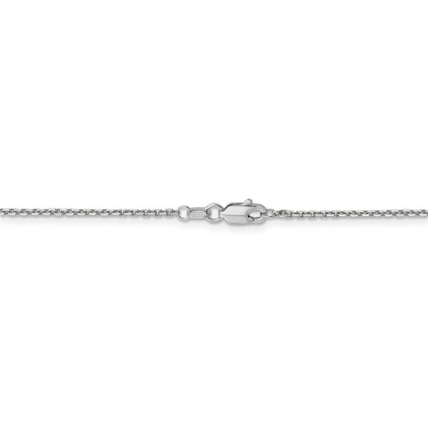 1.4mm, 14k White Gold, Diamond Cut Solid Cable Chain Necklace Online Sale