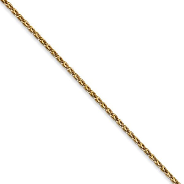 1.5mm, 14k Yellow Gold, Solid Parisian Wheat Chain Necklace Online now