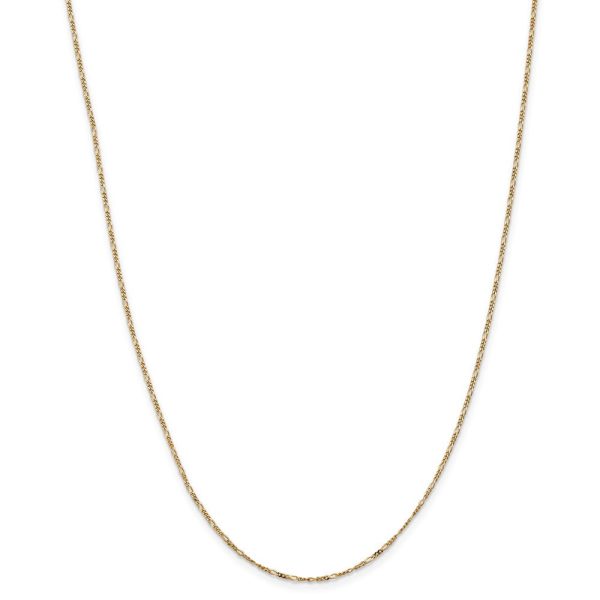 1.25mm, 14k Yellow Gold, Flat Figaro Chain Necklace Hot on Sale