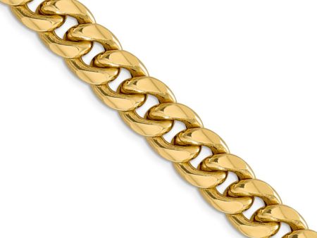 Men s 11mm 14k Yellow Gold Hollow Miami Cuban (Curb) Chain Necklace Online Sale