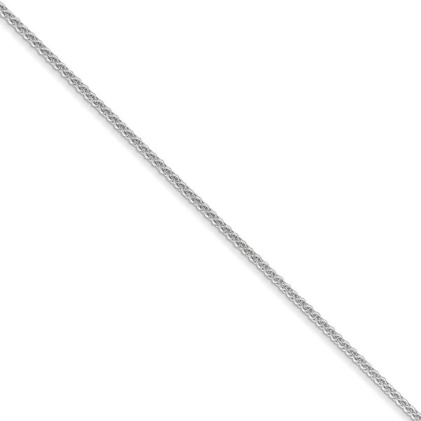 1mm 10k White Gold Solid Spiga Chain Necklace For Discount