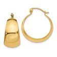 14k Yellow Gold Wide Tapered Round Hoop Earrings, 21mm (13 16 Inch) Supply