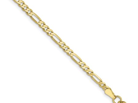 2.75mm 10k Yellow Gold Flat Figaro Chain Bracelet Sale