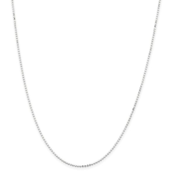 1.1mm Sterling Silver Solid Square Beaded Chain Necklace on Sale