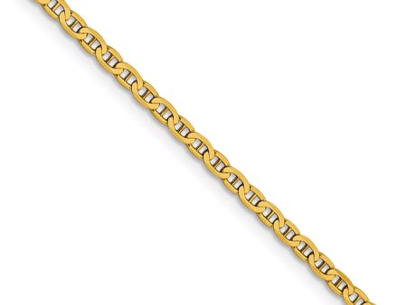 2.4mm 14k Yellow Gold Solid Concave Anchor Chain Necklace Discount