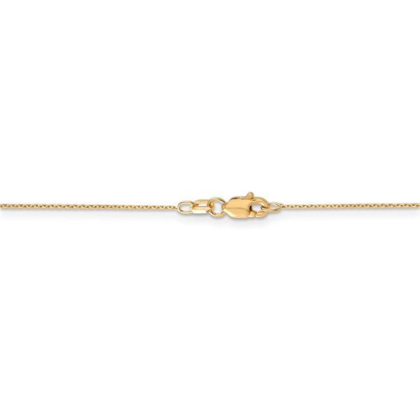 0.65mm, 14k Yellow Gold, Diamond Cut Cable Chain Necklace For Cheap