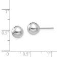 14k White Gold 7mm Polished Ball Silicone Push Back Stud Earrings Discount