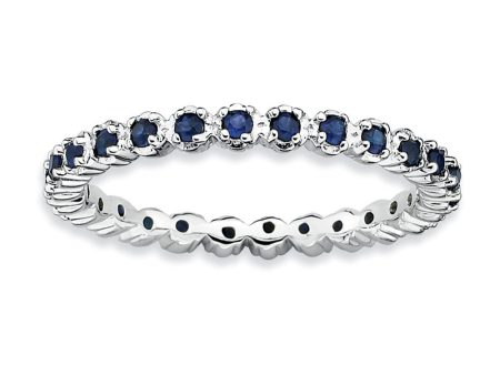 2.25mm Silver Stackable Created Sapphire Band Online now