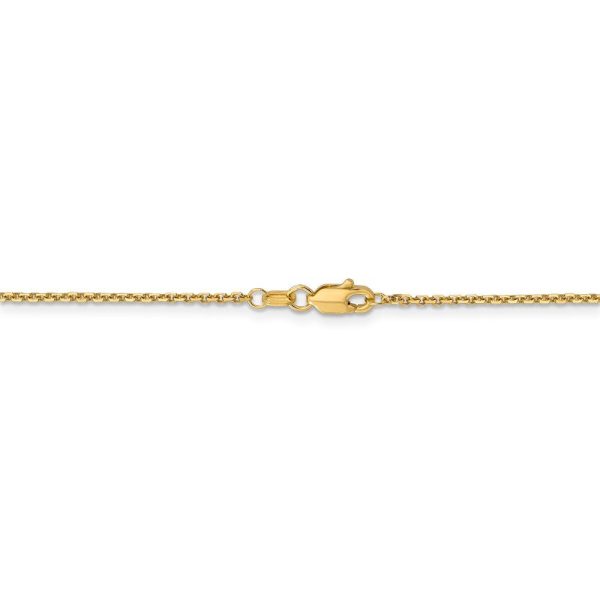 1.4mm, 14k Yellow Gold, Diamond Cut Solid Cable Chain Necklace Fashion