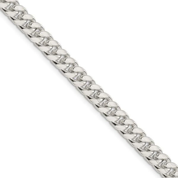 Men s 7mm, Sterling Silver Solid D C Domed Curb Chain Necklace Discount