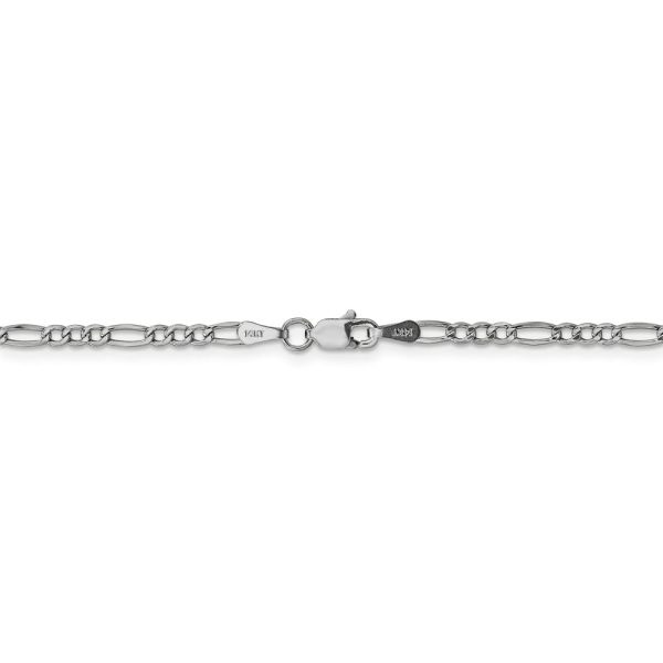 2.5mm 14k White Gold Hollow Figaro Chain Necklace Online Sale