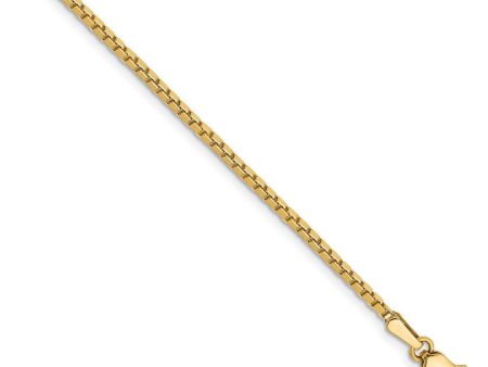 1.5mm, 14k Yellow Gold, Solid Box Chain Anklet or Bracelet Online