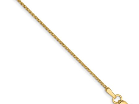 1mm 14k Yellow Gold Diamond Cut Round Wheat Chain Anklet Hot on Sale