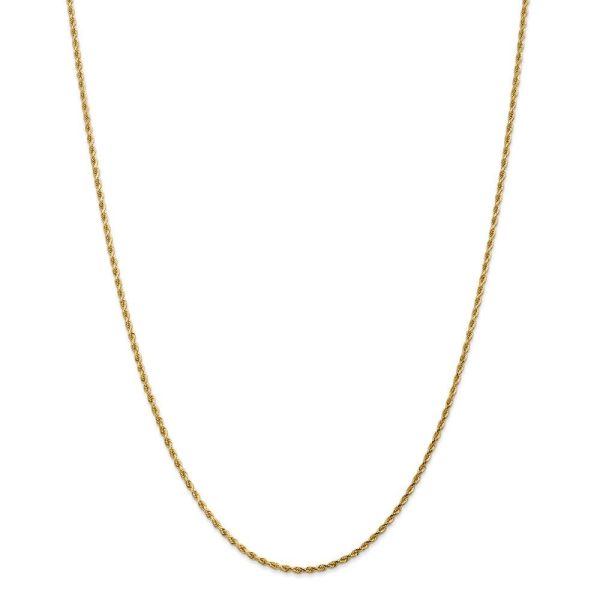 1.75mm, 14k Yellow Gold Solid Diamond Cut Rope Chain Necklace Hot on Sale