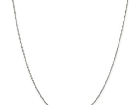 1mm Rhodium Plated Sterling Silver Round Snake Chain Necklace Supply