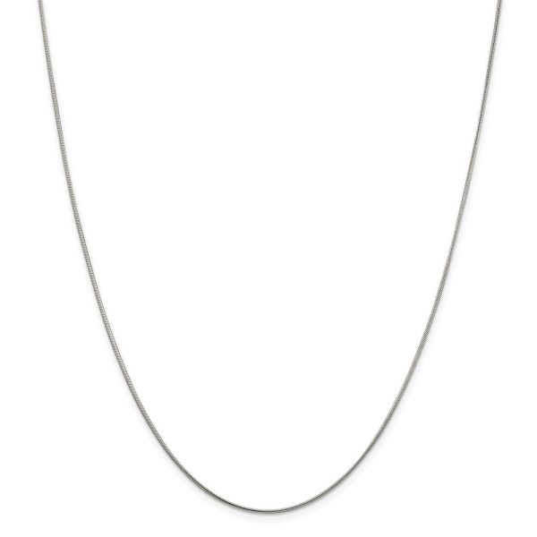 1mm Rhodium Plated Sterling Silver Round Snake Chain Necklace Supply