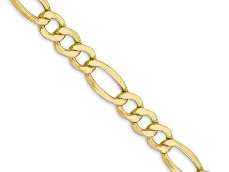 Men s 7.3mm 10k Yellow Gold Hollow Figaro Chain Necklace For Cheap