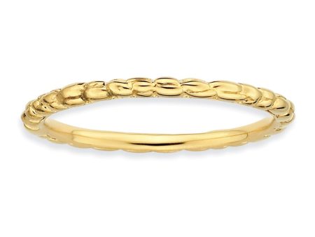 1.5mm Stackable 14K Yellow Gold Plated Silver Band For Cheap