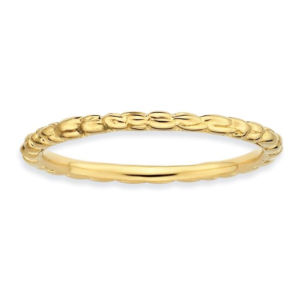 1.5mm Stackable 14K Yellow Gold Plated Silver Band For Cheap